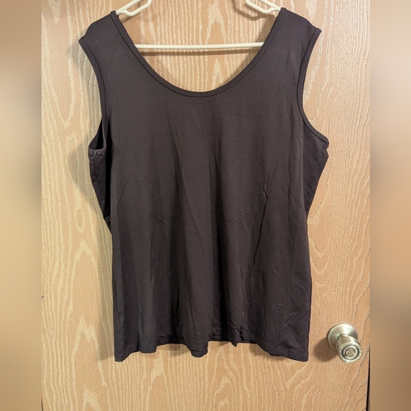 NWOT - CJ Banks - Brown V-Neck Tank - 1X - Picture 4 of 6